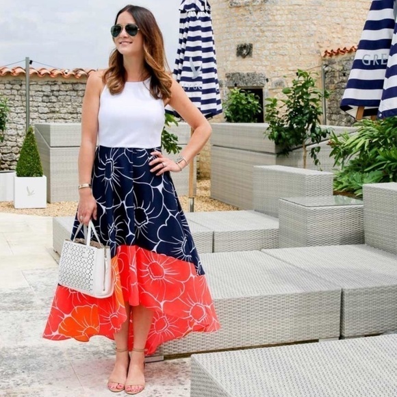 Anthropologie Hutch Ombre Orange Floral Print Dress Medium - Picture 2 of 12